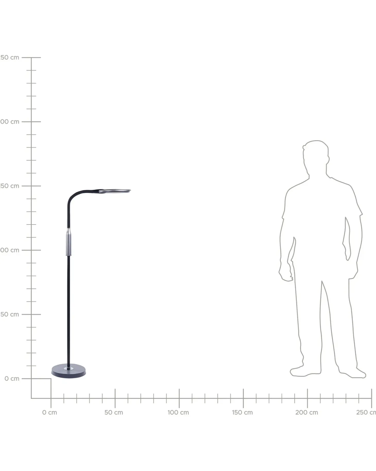 LED-gulvlampe CASSIOPEIA Med dæmpning Metal Sort