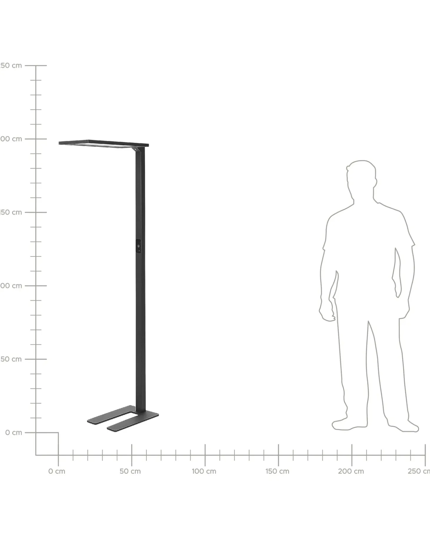 LED-gulvlampe ORION Med bevægelsessensor Metal Sort