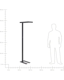 LED-gulvlampe TAURUS Med dæmpning Metal Sort