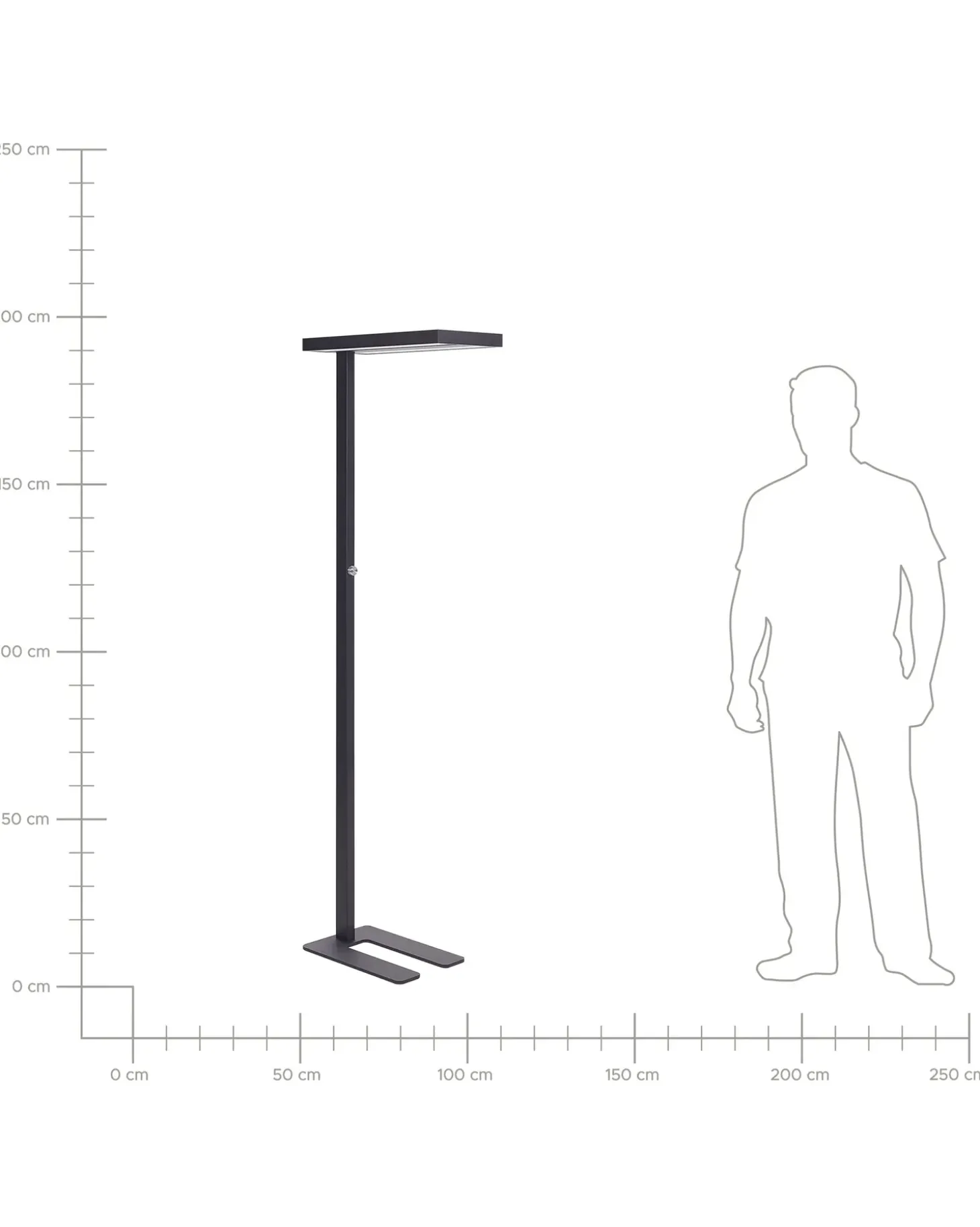 LED-gulvlampe TAURUS Med dæmpning Metal Sort