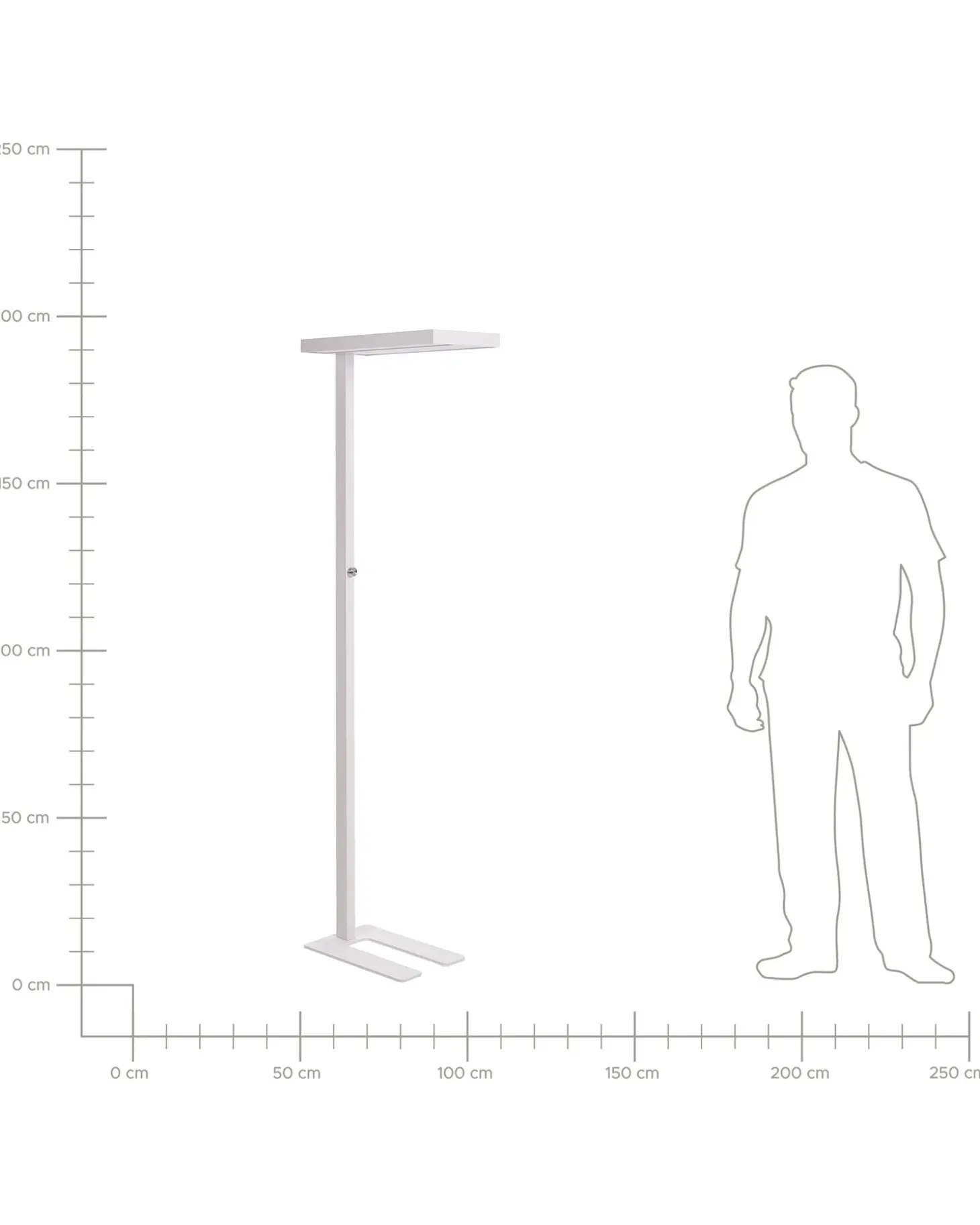 LED-gulvlampe TAURUS Med dæmpning Metal Hvid