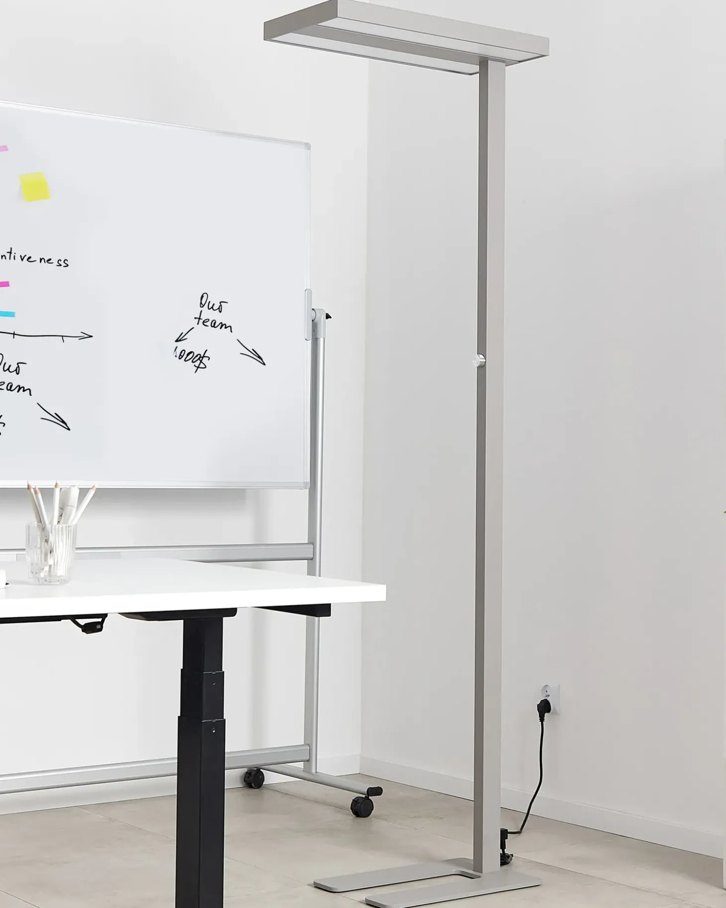 LED-gulvlampe TAURUS Med dæmpning Metal Sølv