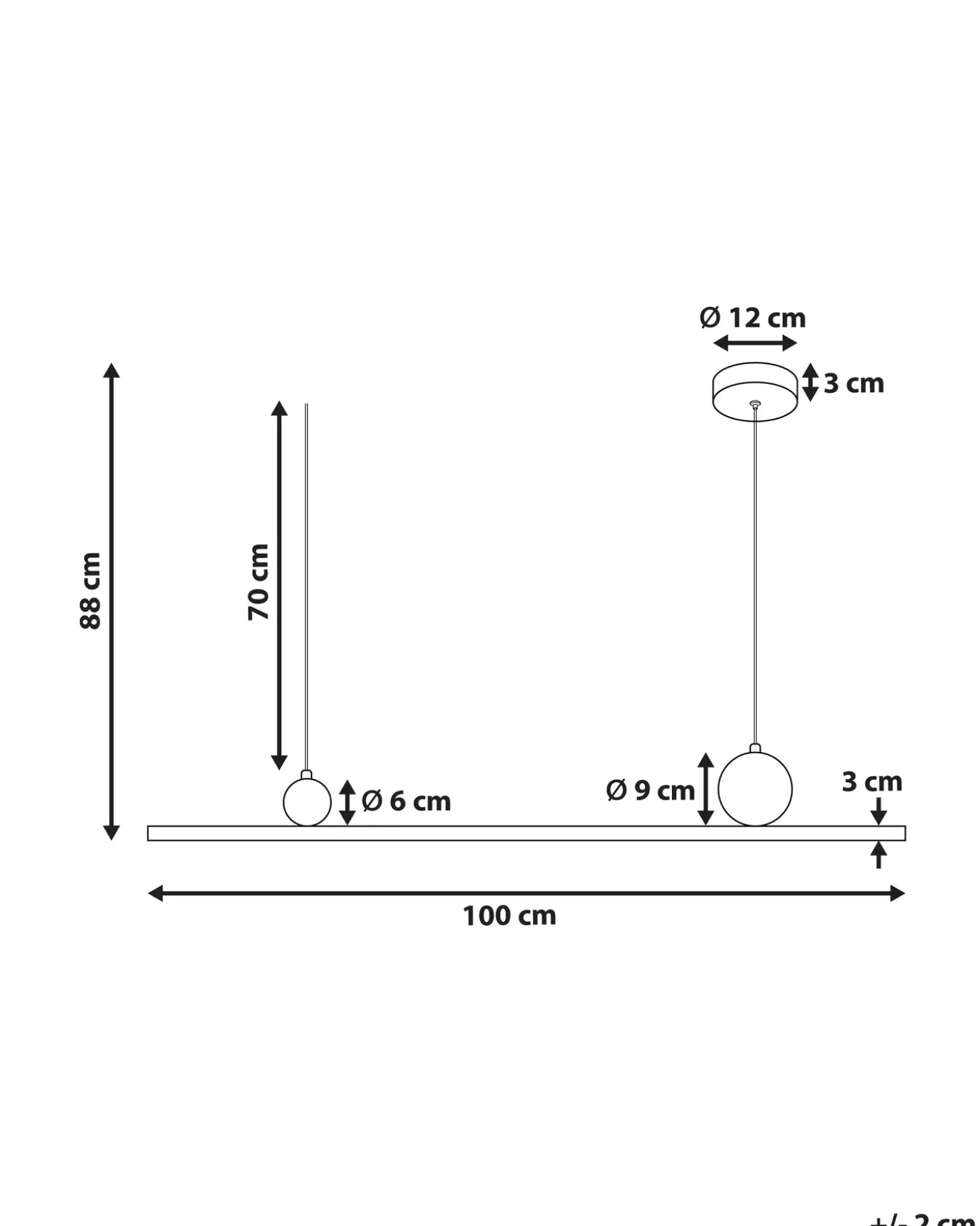 LED-pendel lampe ALWAND Metal Guld