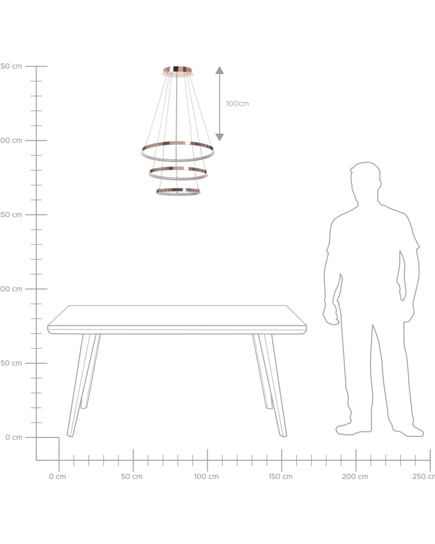 LED-pendel lampe ATREK Metal Rosa guld