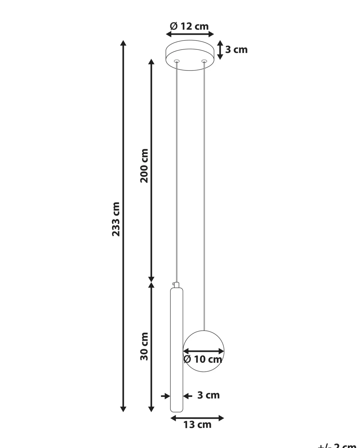 LED-pendel lampe DAMAS Metal Sort
