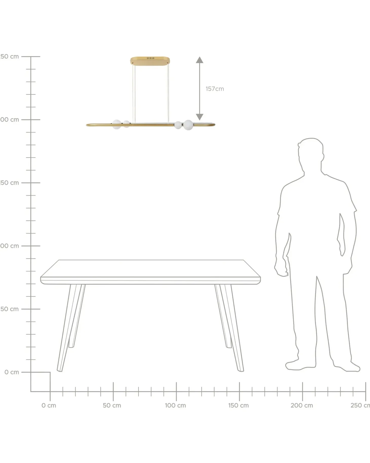 LED-pendel lampe FEALE Metal Guld