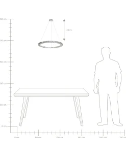 LED-pendel lampe MAGAT Krystal Sølv