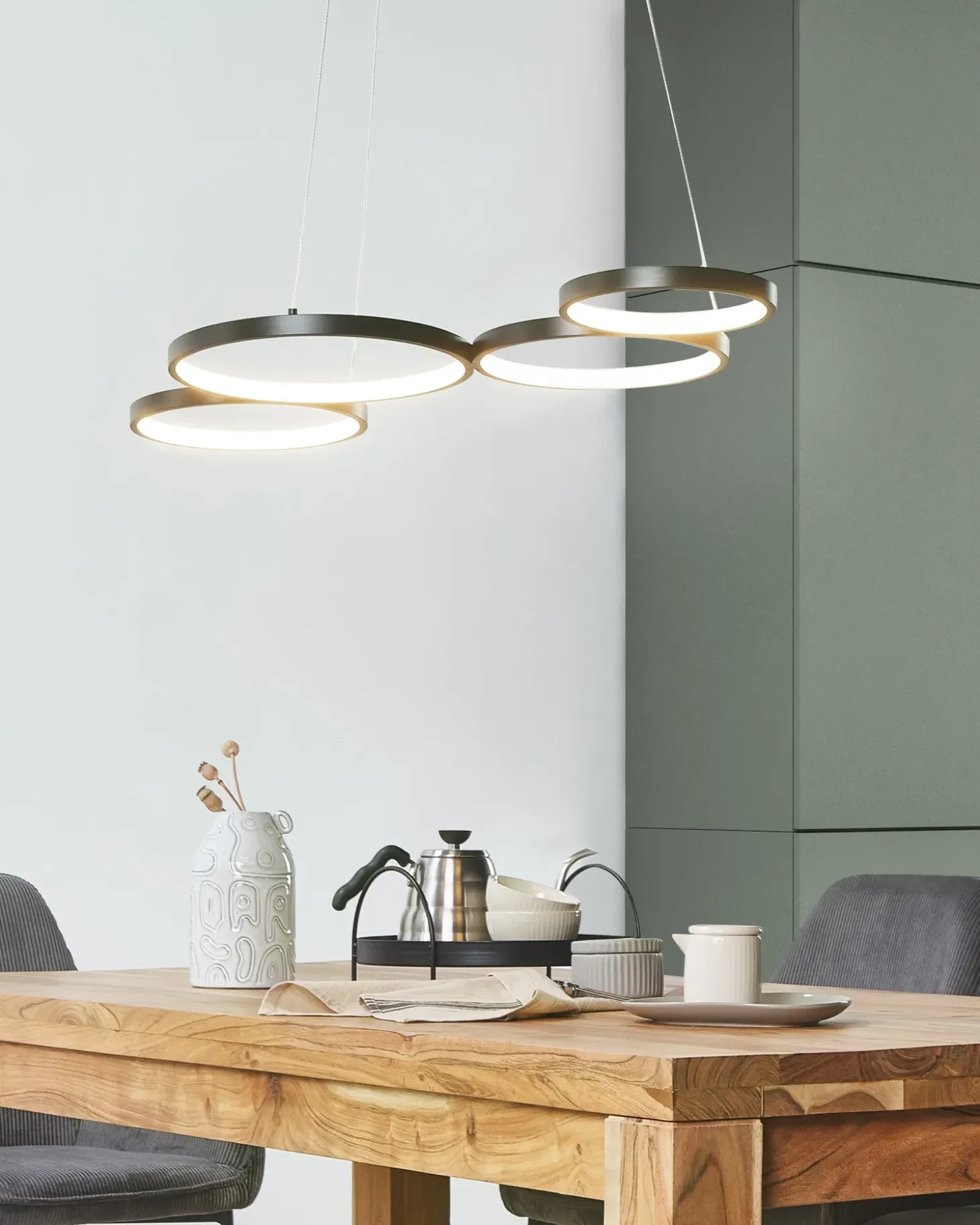 LED-pendel lampe PIBOR Metal Sort