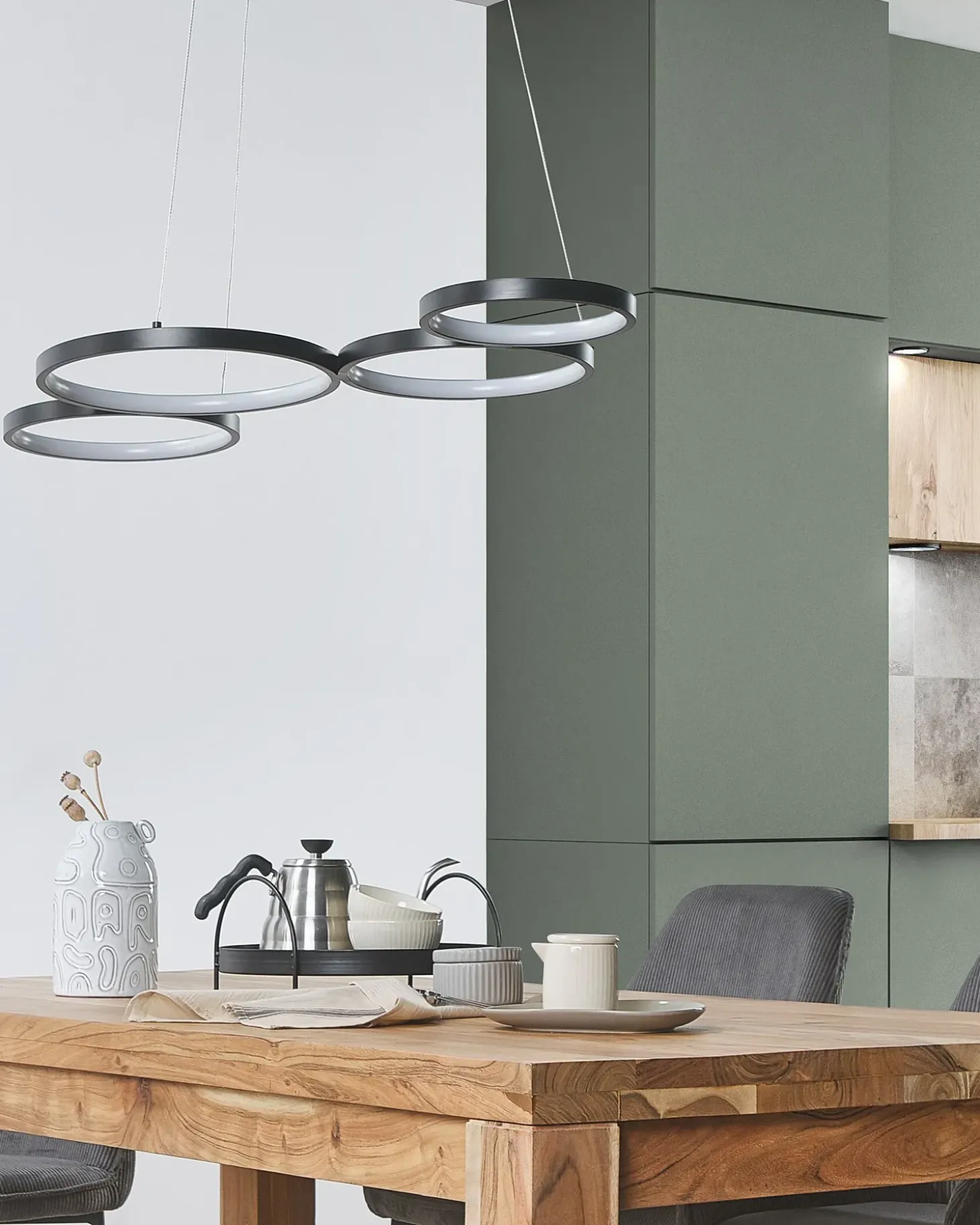 LED-pendel lampe PIBOR Metal Sort