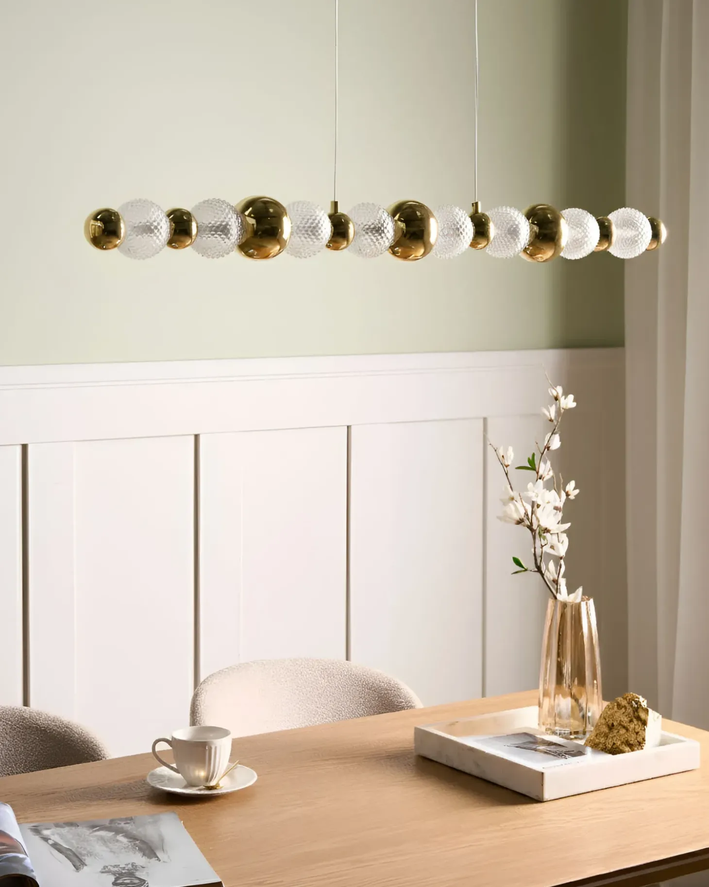 LED-pendel lampe SORA Glas Guld