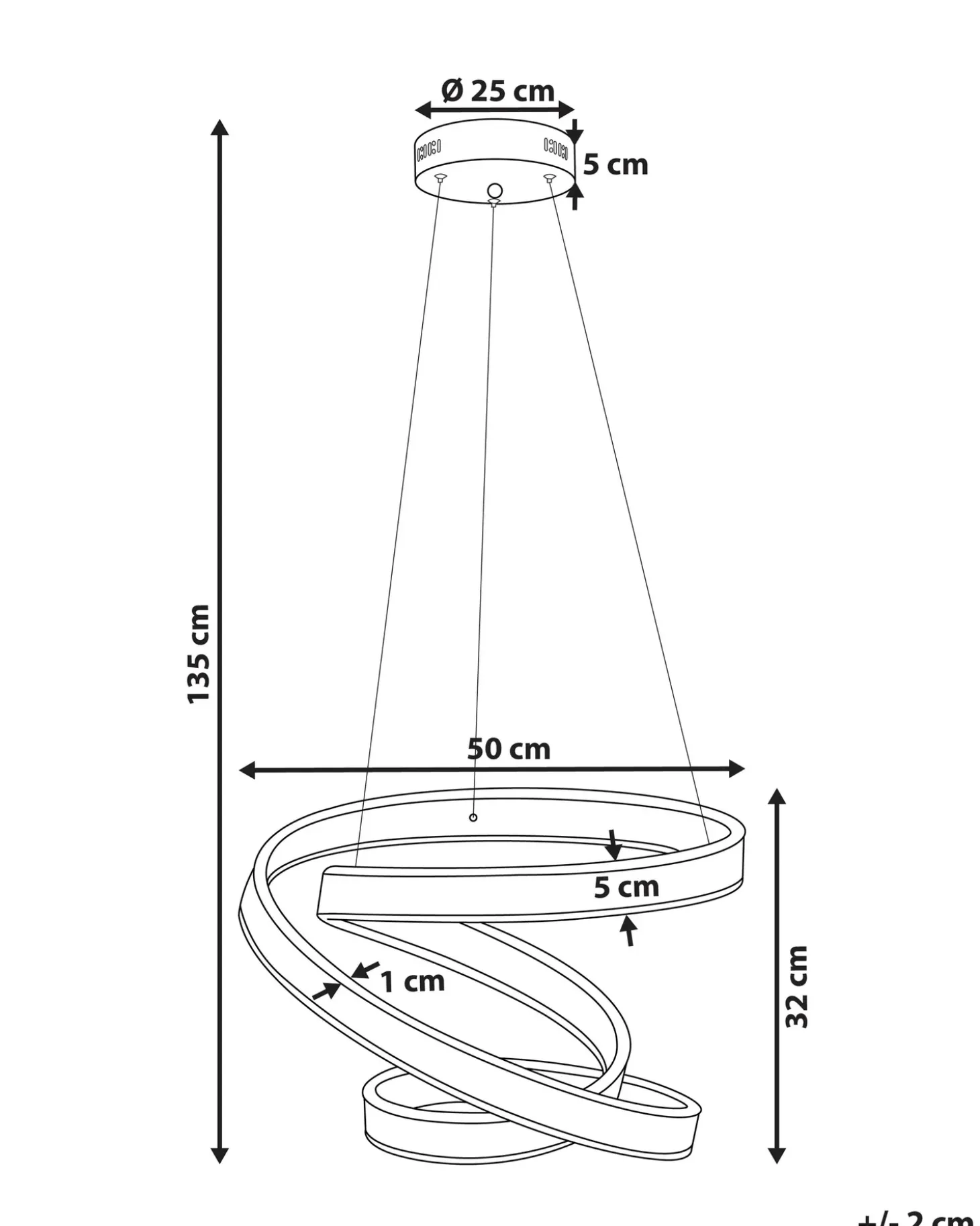 LED-pendel lampe WANLI Metal Guld