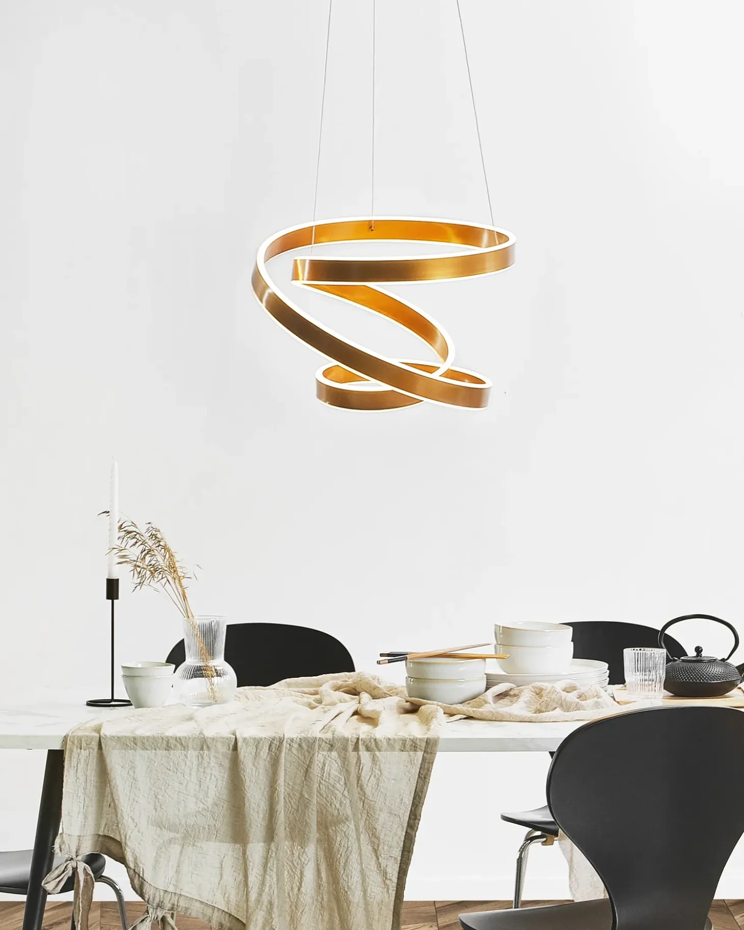 LED-pendel lampe WANLI Metal Guld
