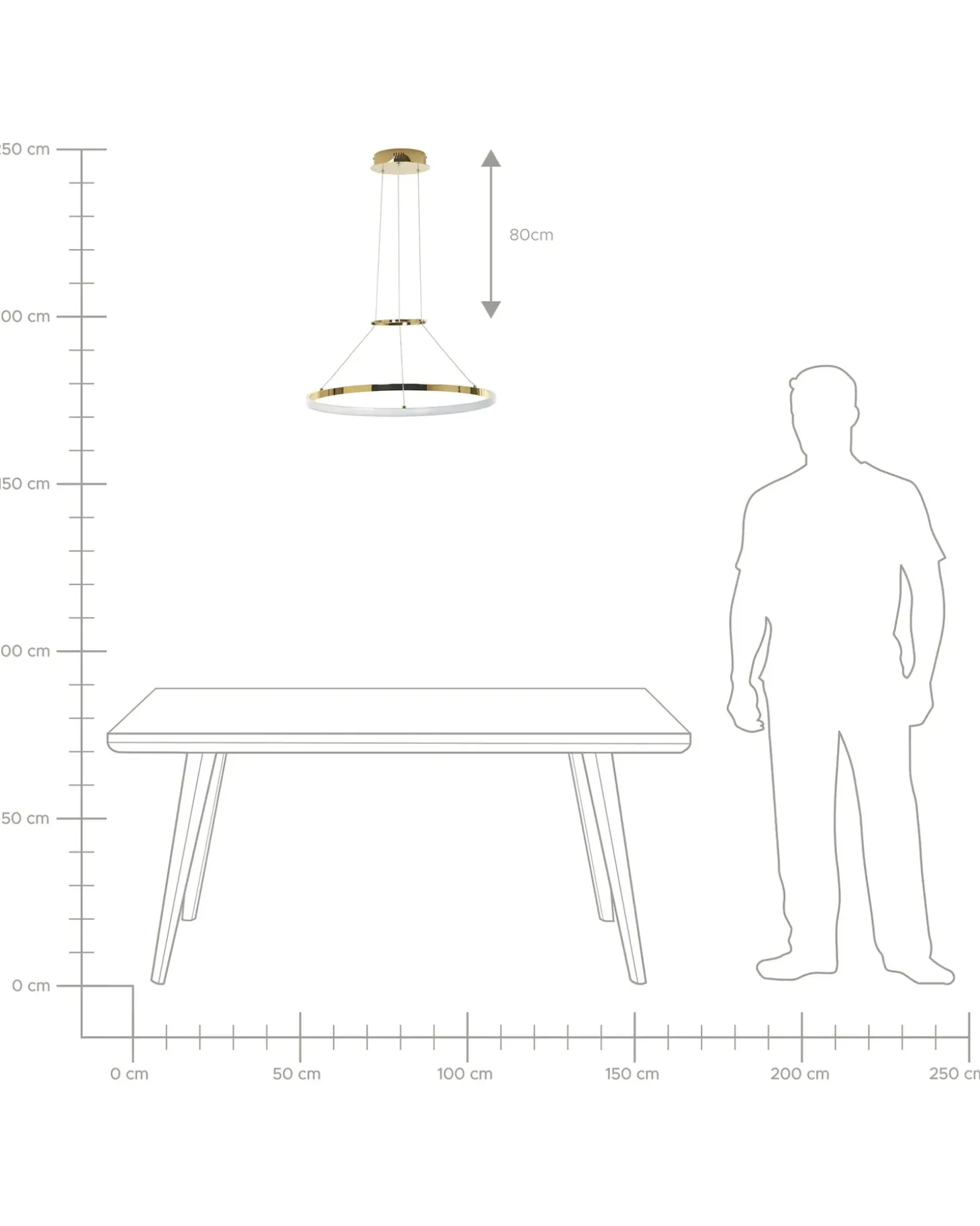LED-pendel lampe TANO Metal Guld
