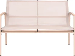 LEDRO 4 personers Loungesæt med bord Beige Metal