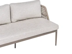LEFFE 3 personers Have-hjørnesofasæt Højrevendt Beige Metal