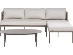 LEFFE 3 personers Have-hjørnesofasæt Venstrevendt Beige Metal