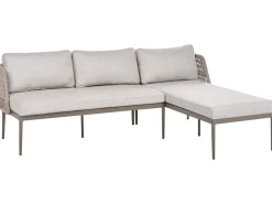 LEFFE 3 personers Have-hjørnesofasæt Venstrevendt Beige Metal