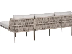LEFFE 3 personers Have-hjørnesofasæt Venstrevendt Beige Metal
