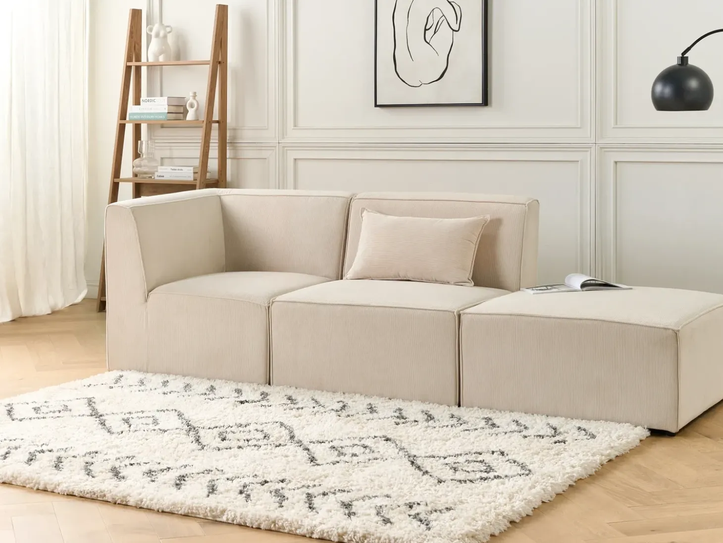 LEMVIG Hjørnemodul Lys Beige Fløjl