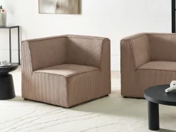 LEMVIG Hjørnemodul Højrevendt Sand Beige Fløjl