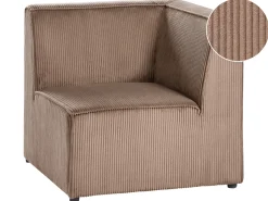 LEMVIG Hjørnemodul Højrevendt Sand Beige Fløjl