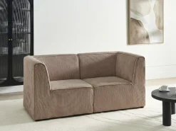 LEMVIG Hjørnemodul Venstrevendt Sand Beige Fløjl