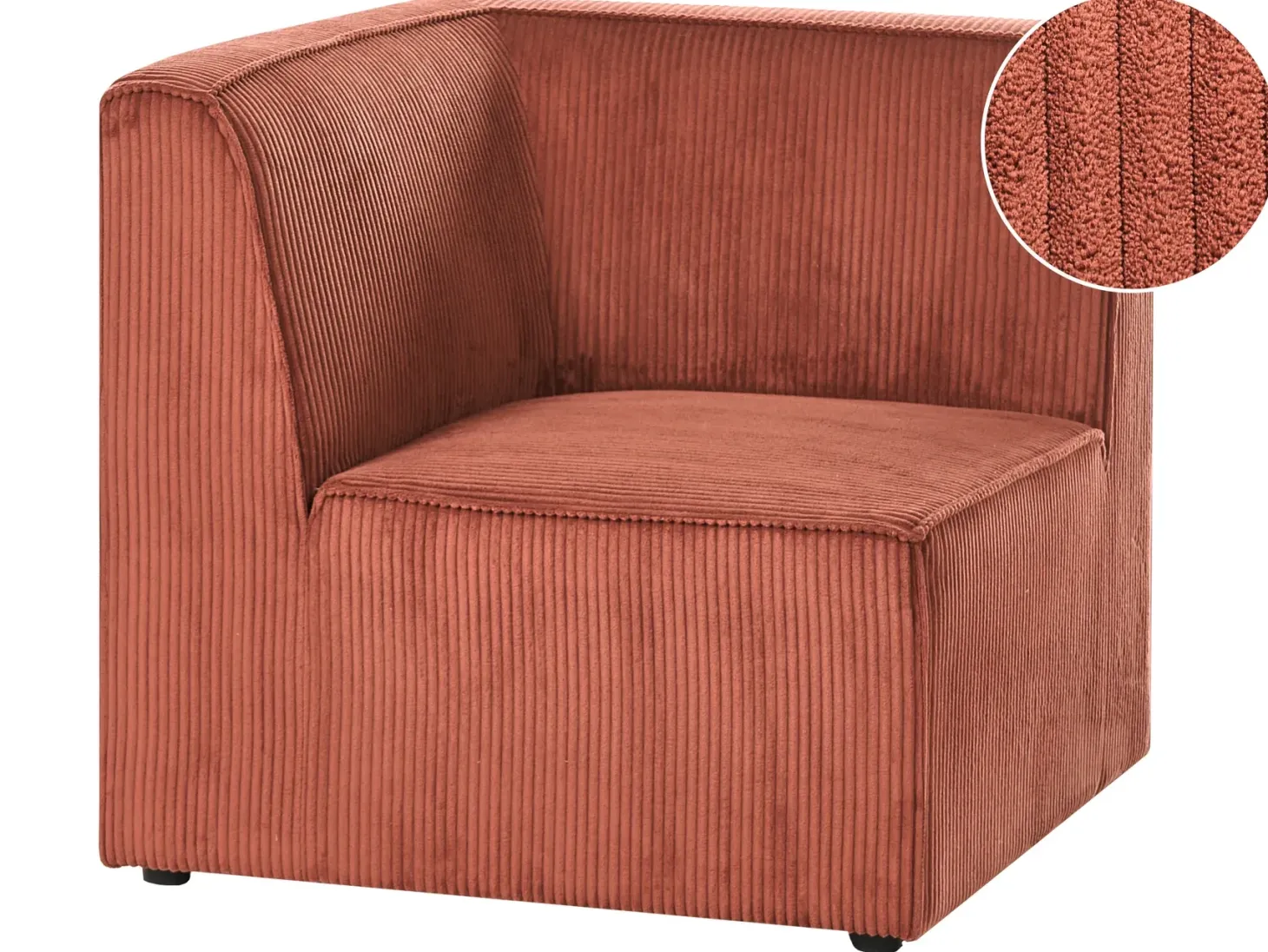 LEMVIG Hjørnemodul Venstrevendt Guldbrun Fløjl