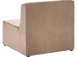 LEMVIG 4 personers Hjørnesofa modul Venstrevendt Sand Beige Fløjl med fodskammel