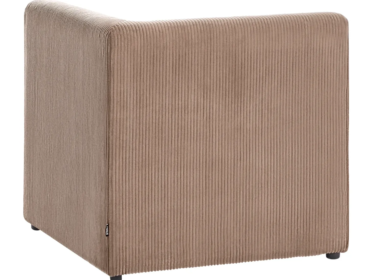 LEMVIG 4 personers Hjørnesofa modul Venstrevendt Sand Beige Fløjl med fodskammel