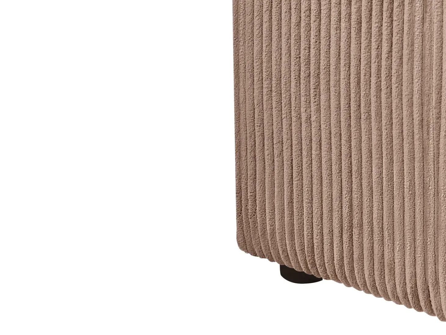 LEMVIG 4 personers Hjørnesofa modul Venstrevendt Sand Beige Fløjl med fodskammel