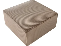 LEMVIG 4 personers Hjørnesofa modul Venstrevendt Sand Beige Fløjl med fodskammel