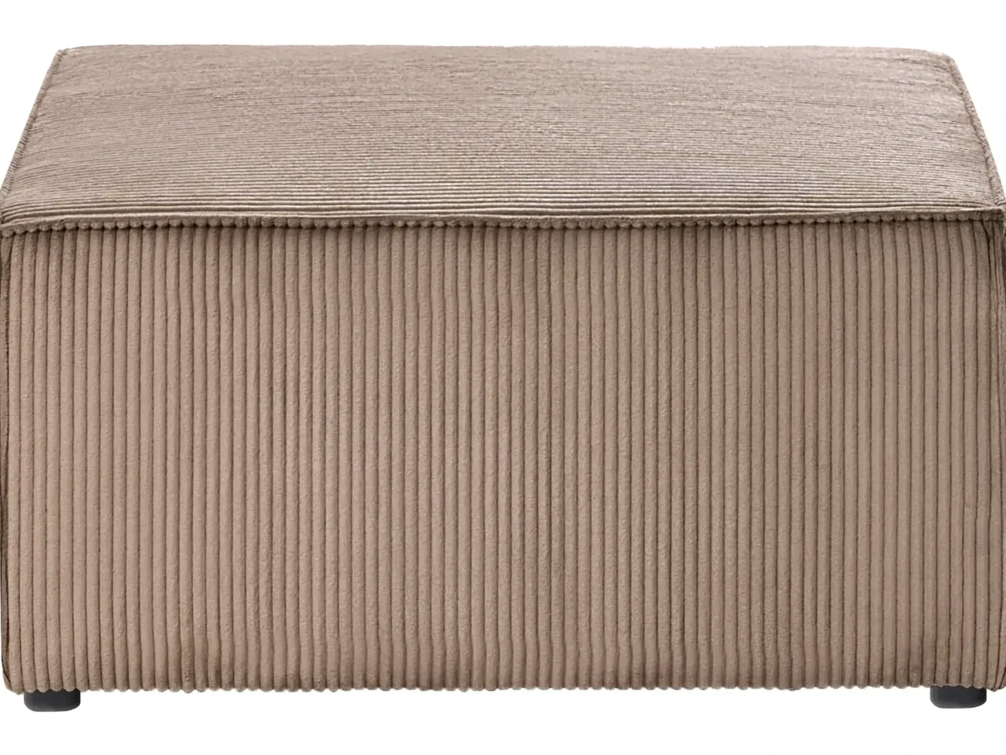 LEMVIG 4 personers Hjørnesofa modul Højrevendt Sand Beige Fløjl med fodskammel