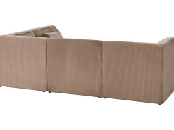 LEMVIG 4 personers Hjørnesofa modul Venstrevendt Sand Beige Fløjl