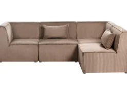 LEMVIG 4 personers Hjørnesofa modul Venstrevendt Sand Beige Fløjl