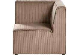 LEMVIG 4 personers Hjørnesofa modul Venstrevendt Sand Beige Fløjl