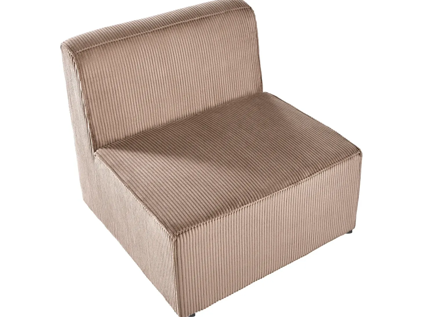LEMVIG 4 personers Hjørnesofa modul Højrevendt Sand Beige Fløjl
