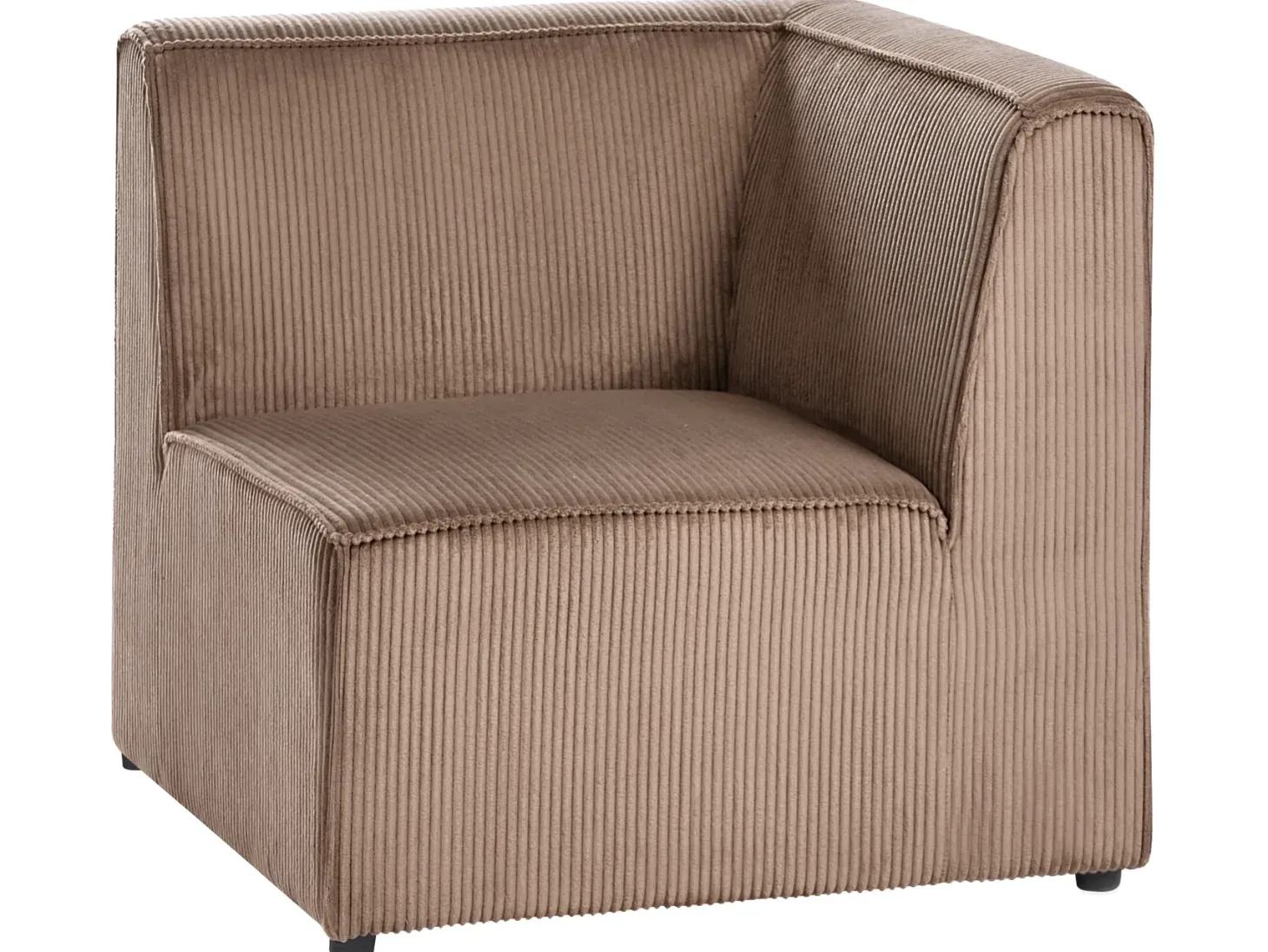 LEMVIG 4 personers Hjørnesofa modul Højrevendt Sand Beige Fløjl