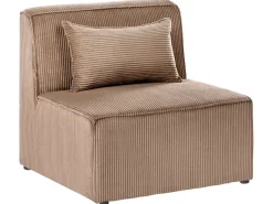 LEMVIG 4 personers Hjørnesofa modul Højrevendt Sand Beige Fløjl