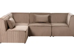 LEMVIG 4 personers Hjørnesofa modul Højrevendt Sand Beige Fløjl
