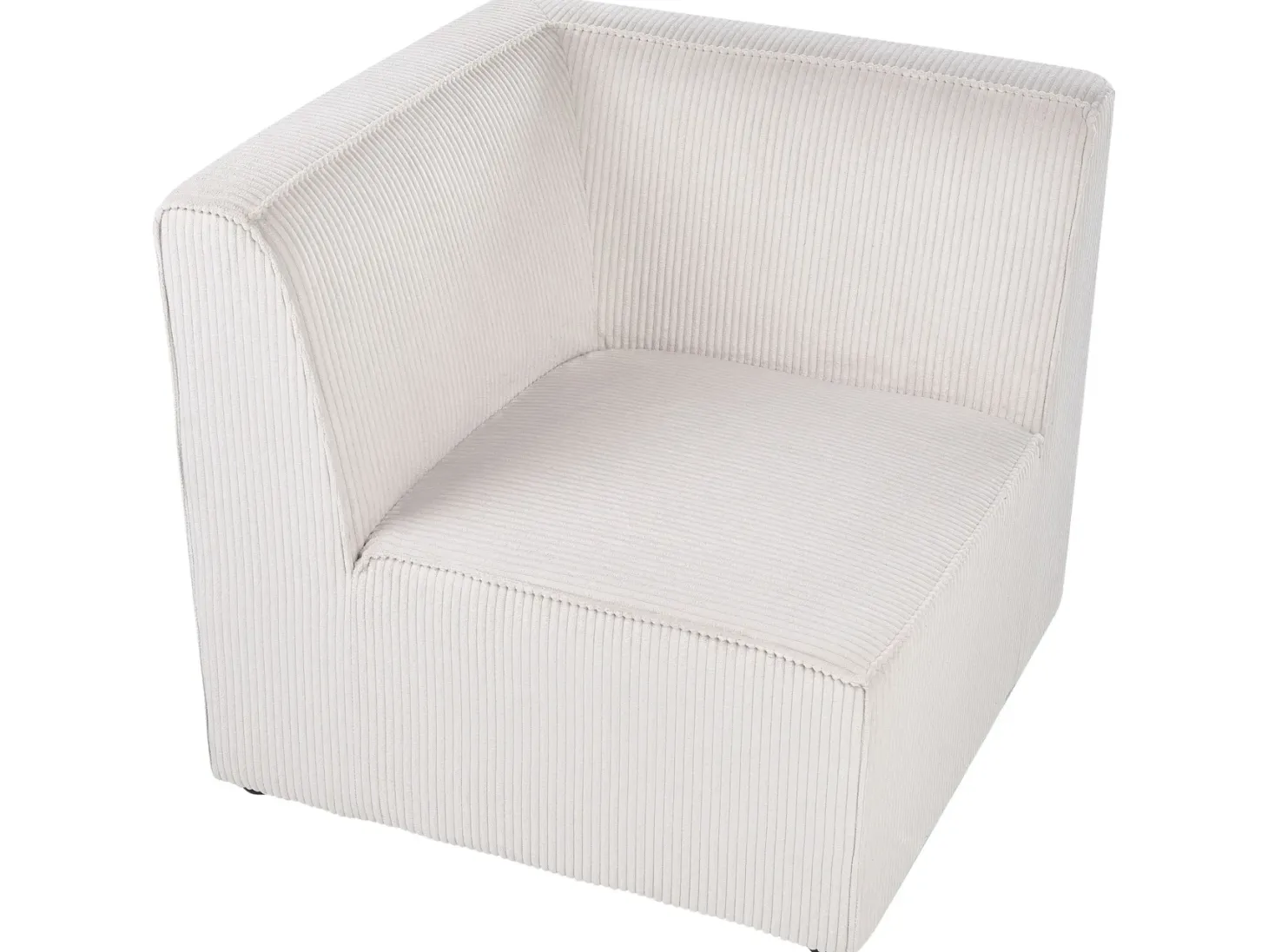 LEMVIG 4 personers Hjørnesofa modul Venstrevendt Beige Fløjl