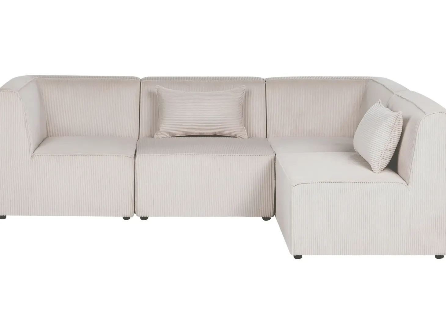 LEMVIG 4 personers Hjørnesofa modul Venstrevendt Beige Fløjl