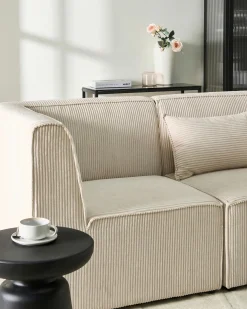 LEMVIG 4 personers Hjørnesofa modul Venstrevendt Beige Fløjl