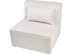 LEMVIG 4 personers Hjørnesofa modul Højrevendt Beige Fløjl