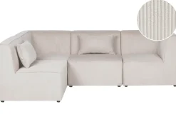 LEMVIG 4 personers Hjørnesofa modul Højrevendt Beige Fløjl