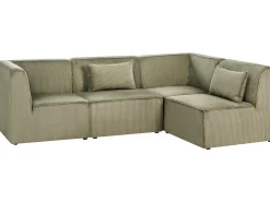 LEMVIG 4 personers Hjørnesofa modul Venstrevendt Grøn Fløjl