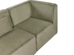 LEMVIG 4 personers Hjørnesofa modul Venstrevendt Grøn Fløjl