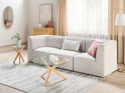 LEMVIG 3 personers Modulsofa Cremehvid Fløjl