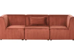 LEMVIG 3 personers Modulsofa Guldbrun Fløjl