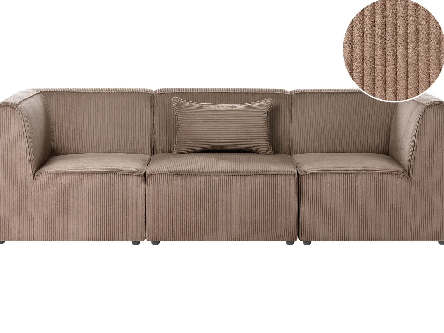 LEMVIG 3 personers Modulsofa Sand Beige Fløjl