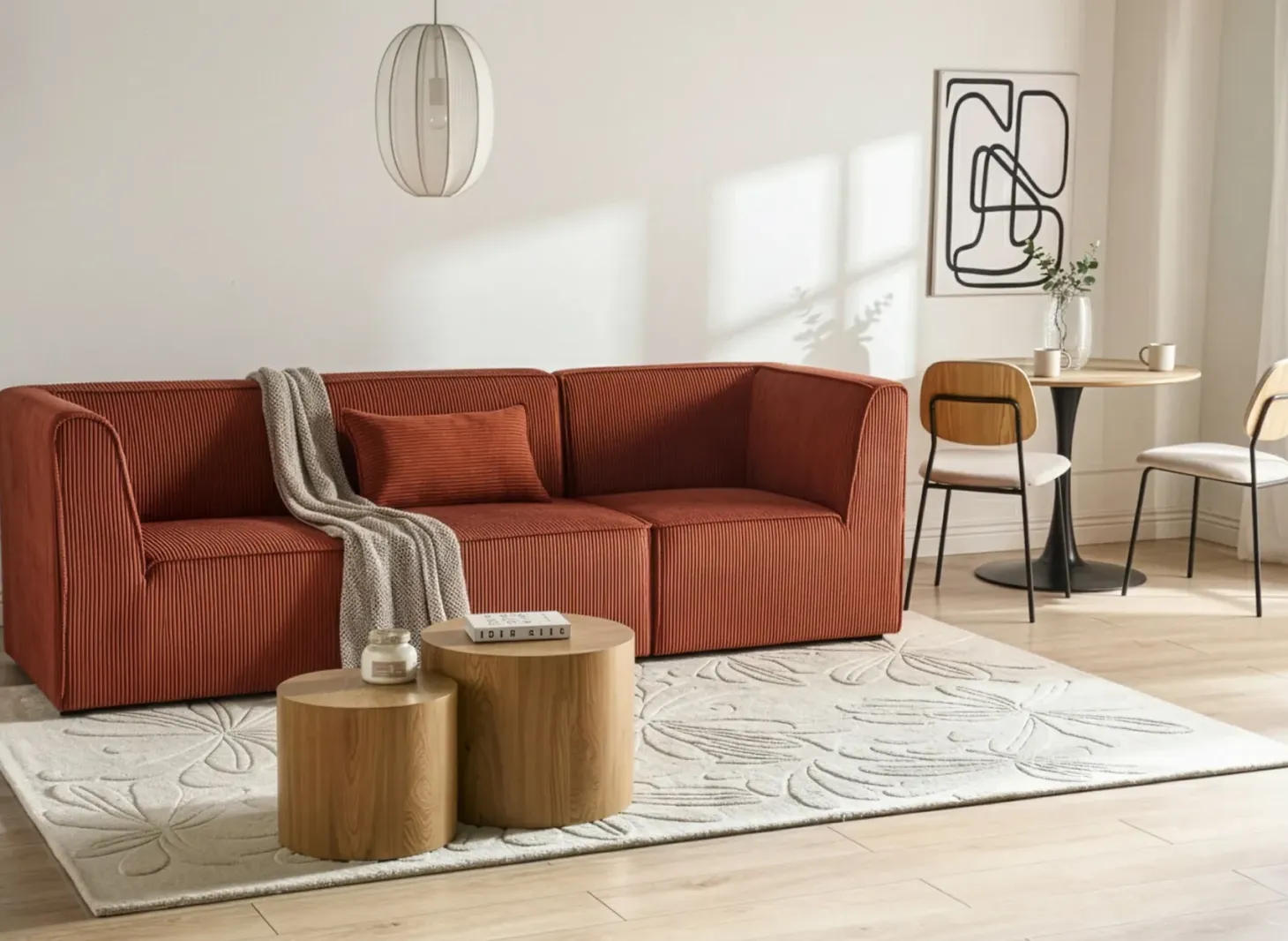 LEMVIG Stol Modul Guldbrun Fløjl